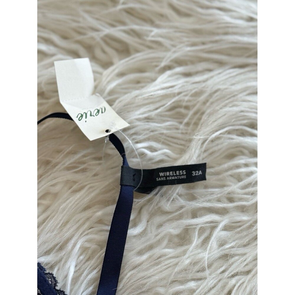 Aerie Real Power Wireless Push Up Paisley Lace Bra Blue Size 32A - Picture 6 of 7